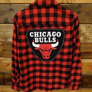 Chicago Bulls One-of-a-Kind Vintage Jachs Mfg Co Custom MadAndie Flannel - M
